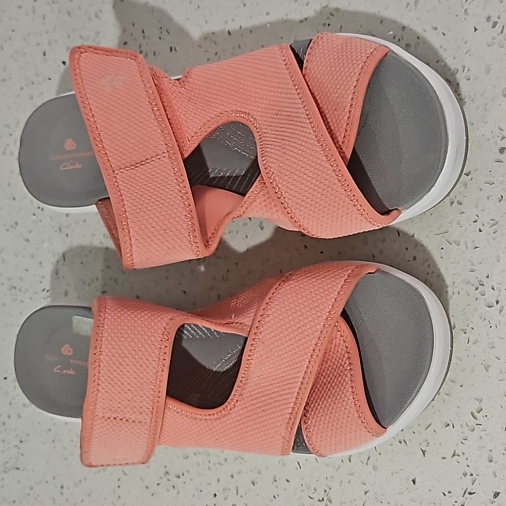 Clarks MIRA EASE DUSTY ROSE Slip on sandals arch support cloud steppers wedge